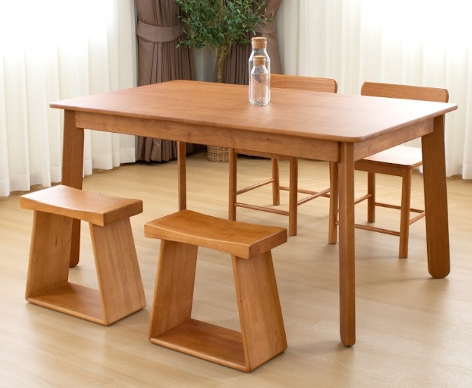 โต๊ะทานข้าวไม้ยางพาราแท้ 4 ที่นั่ง MAAI DESIGN  รุ่น DEZATO TABLE M 150 CM สีโอ๊ค_4